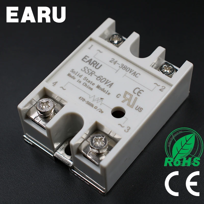 Релейный модуль твердотельного элемента релейный SSR-60VA 60A 500K ohm TO 24-380V AC SSR 60VA
