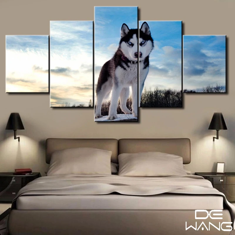 5 шт. Холст животных печати масляной живописи плакат животного современные