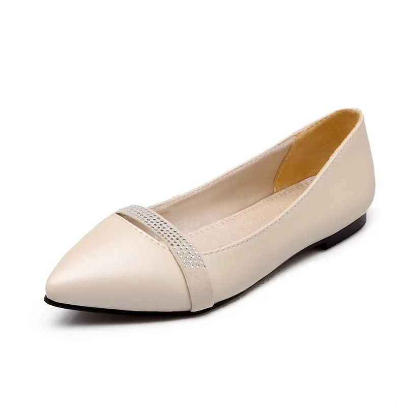 Women's spring fashion non-slip wear-resistant rubber sole ladies shoes pointed flat |