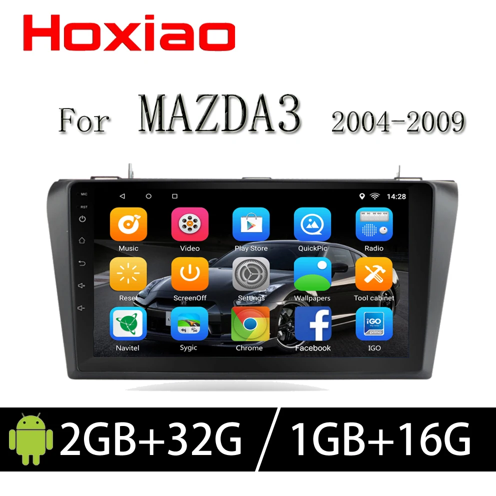 Hoxiao Android 6 0 для Mazda3 2004 2009 GPS HD мультимедийный плеер карта навигации WIFI RDS USB BT без DVD 9