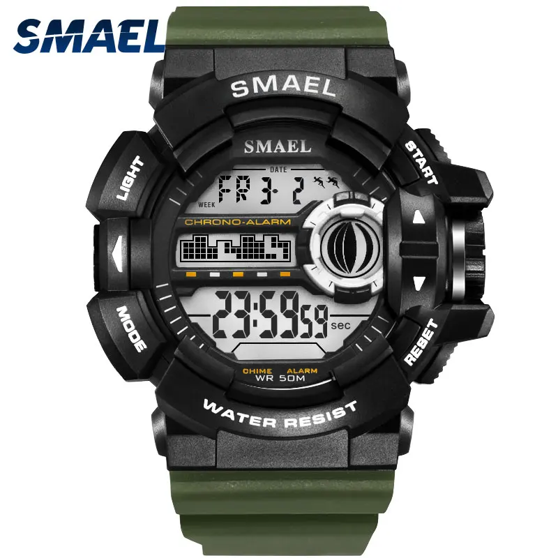 

Military Watches Sport Watches for Men SMAEL Male Watch S Shock Resistant Men Watches Waterproof 1436B LED Digital Wrsitwatches