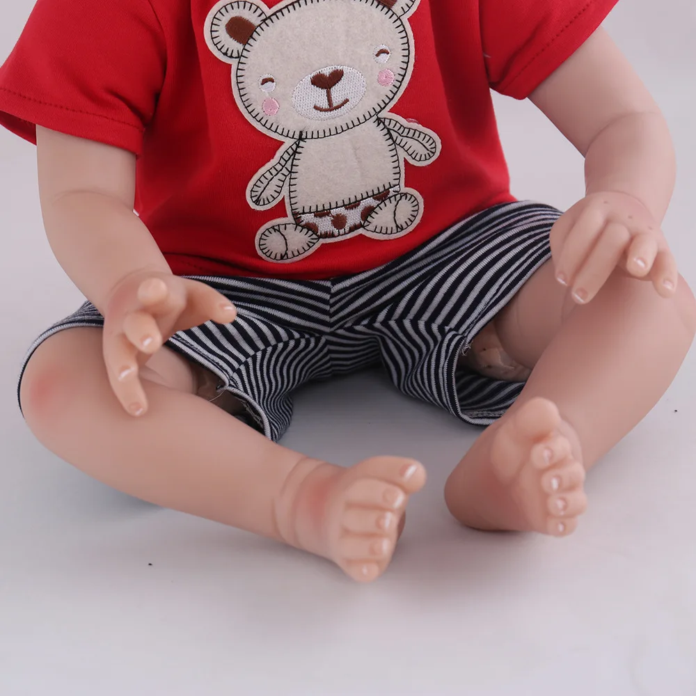 

55cm Soft Silicone Reborn Boy Dolls Baby Lifelike Doll Reborn 22 Inch Full Vinyl Boneca BeBe Reborn Doll Children Gifts Toys