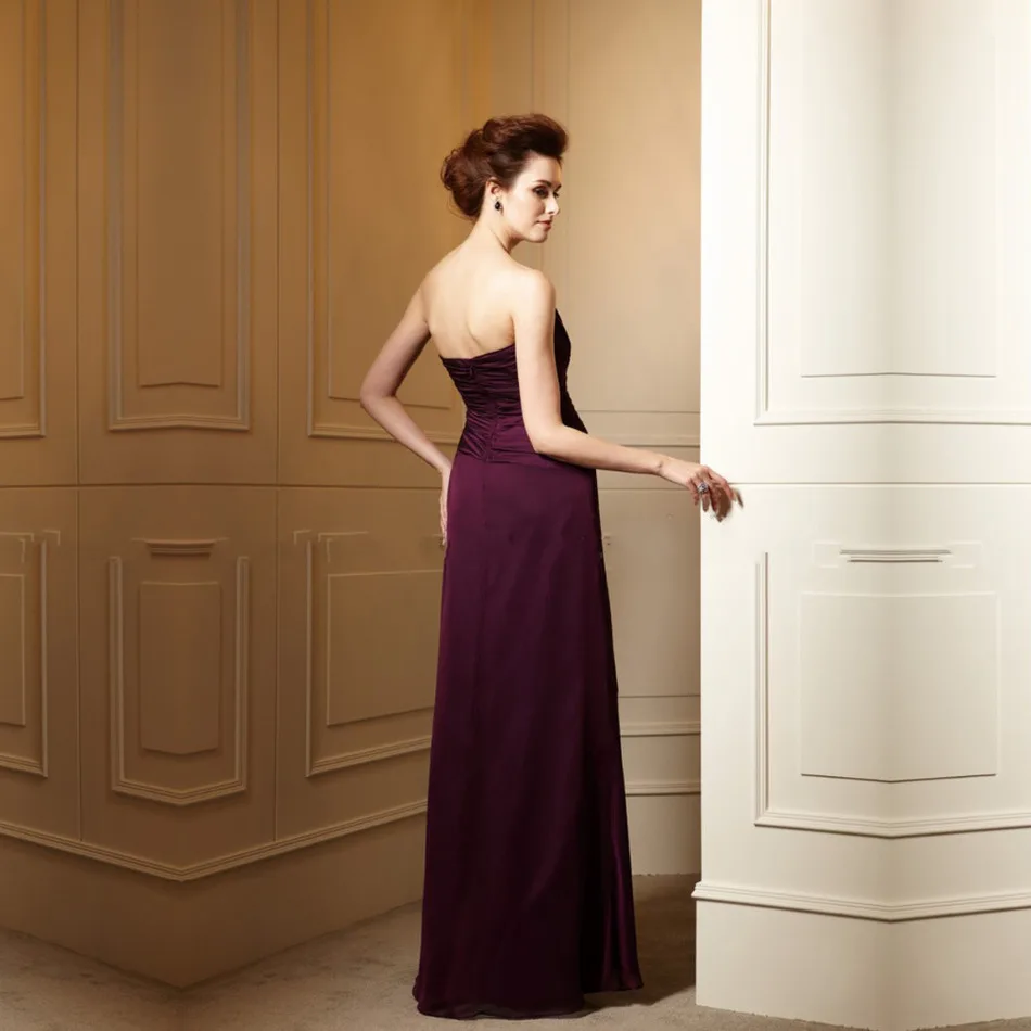 Hot Sale Sweetheart Purple Chiffon Mother Of The Bride Dresses Vestido De Festa Fast Shipping Jacket Long Evening Dress 2017 | Свадьбы и