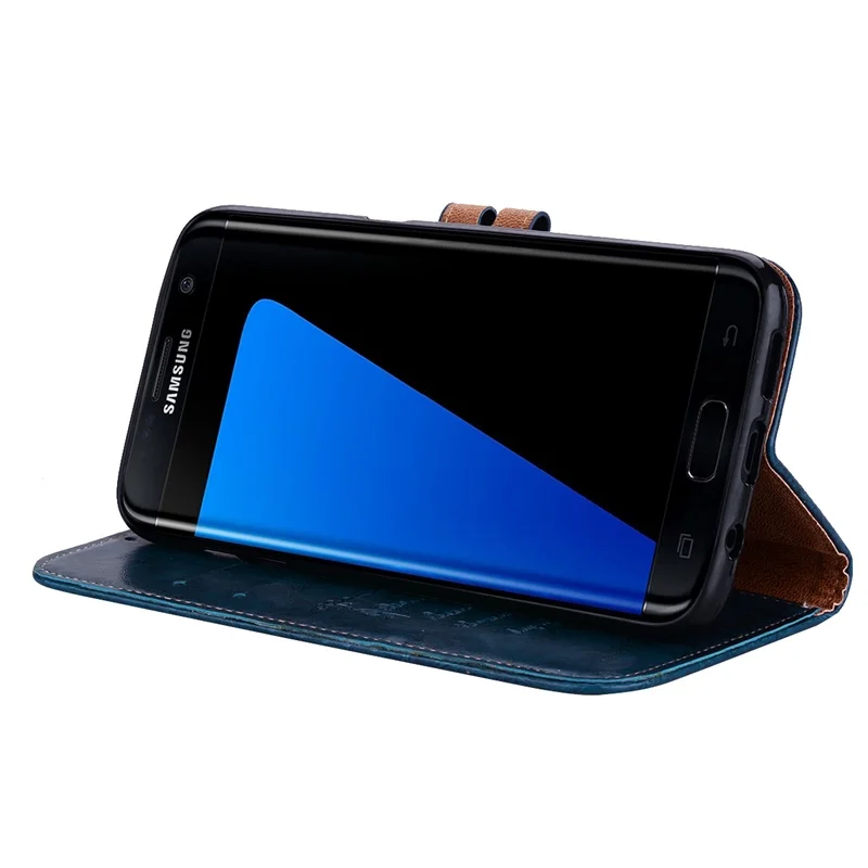 Роскошный кожаный флип-чехол на магните для Samsung Galaxy A6 Plus A7 A8 A9 2018 J1 Mini J2 Prime A3 A5 J3 J5 J7