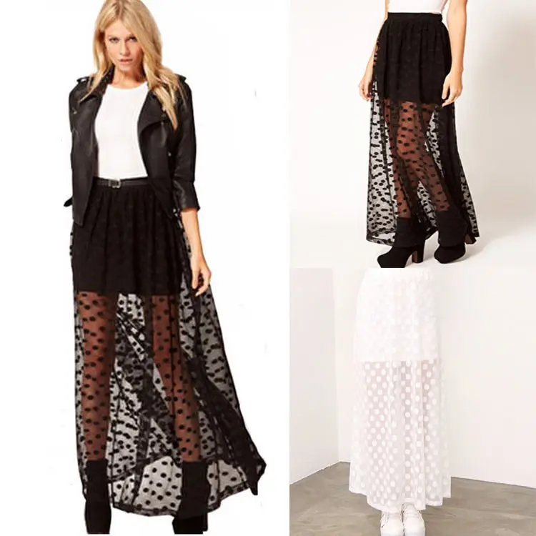 Тонкая юбка с эластичным поясом модная женская многослойная кружевная сетчатая