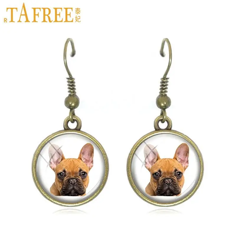 TAFREE новый черными песиками Женские Висячие серьги ювелирные изделия Джек Рассел