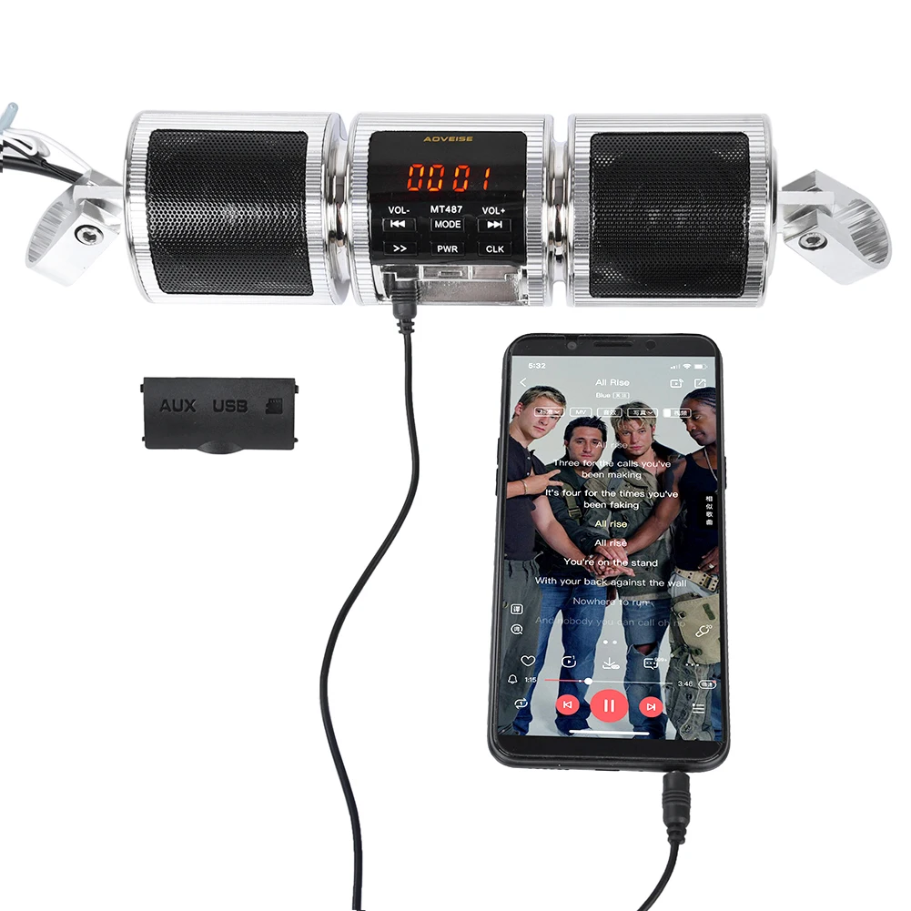 Водонепроницаемый Bluetooth мотоцикл аудио стерео MP3 FM радио динамик руль с 8 Гб для Harley Sporster Softail Bobber Chopper