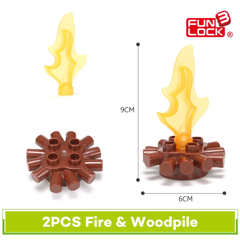 Funlock Duplo Fire &amp Woodpile детали строительных блоков для детей забавные креативные