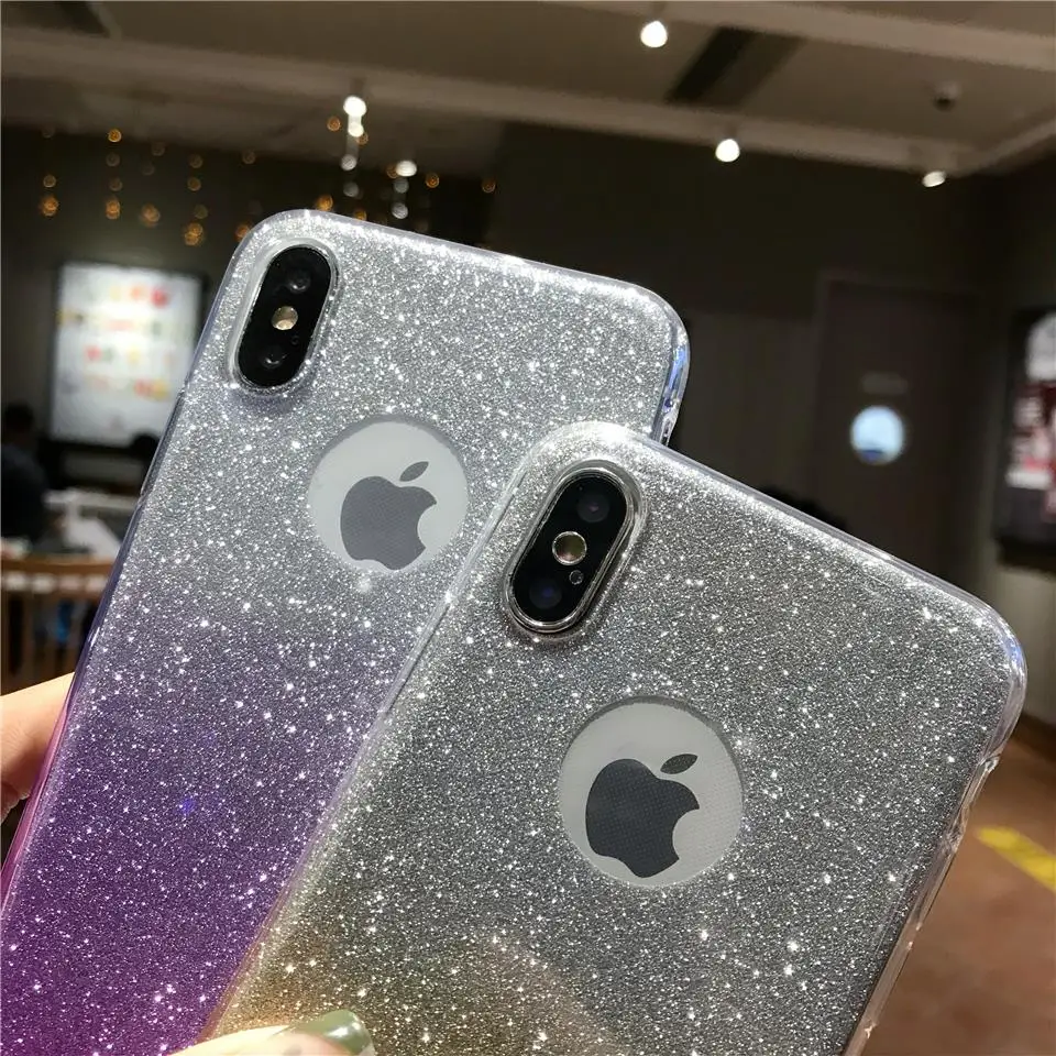 Блестящая текстура градиентный чехол для iphone X блестящий XR XS MAX 6s 7 8 Plus Huawei P20 Lite P30