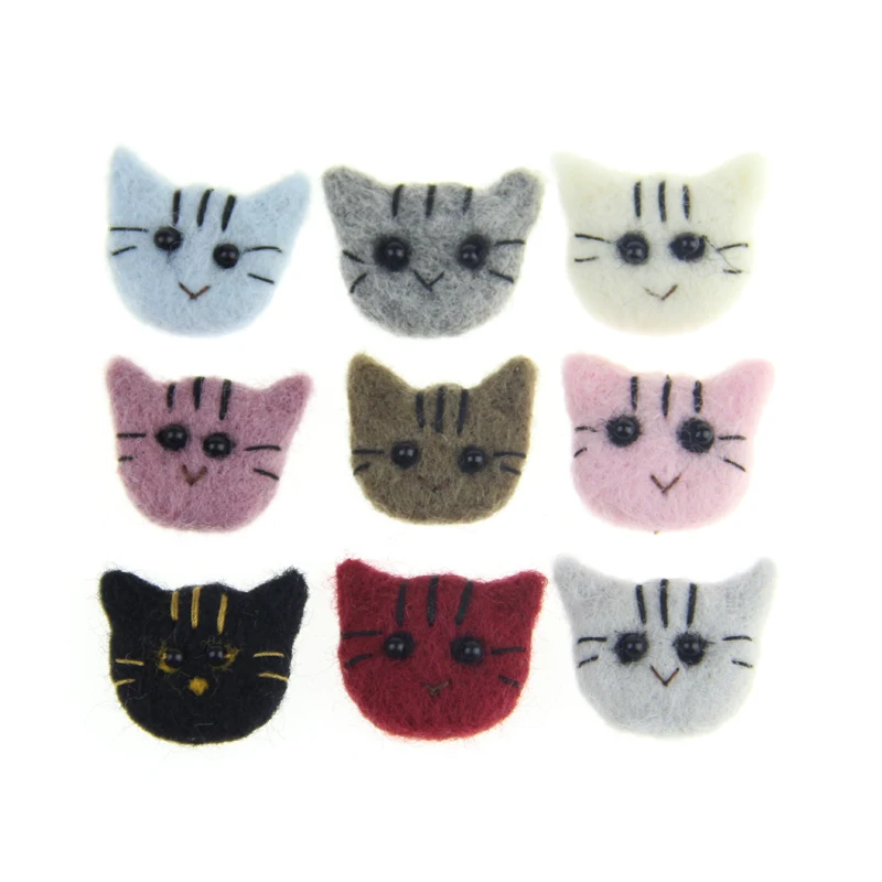 10 шт. игла Шерсть Войлок кошка ручной работы мультфильм животное улыбка котенок