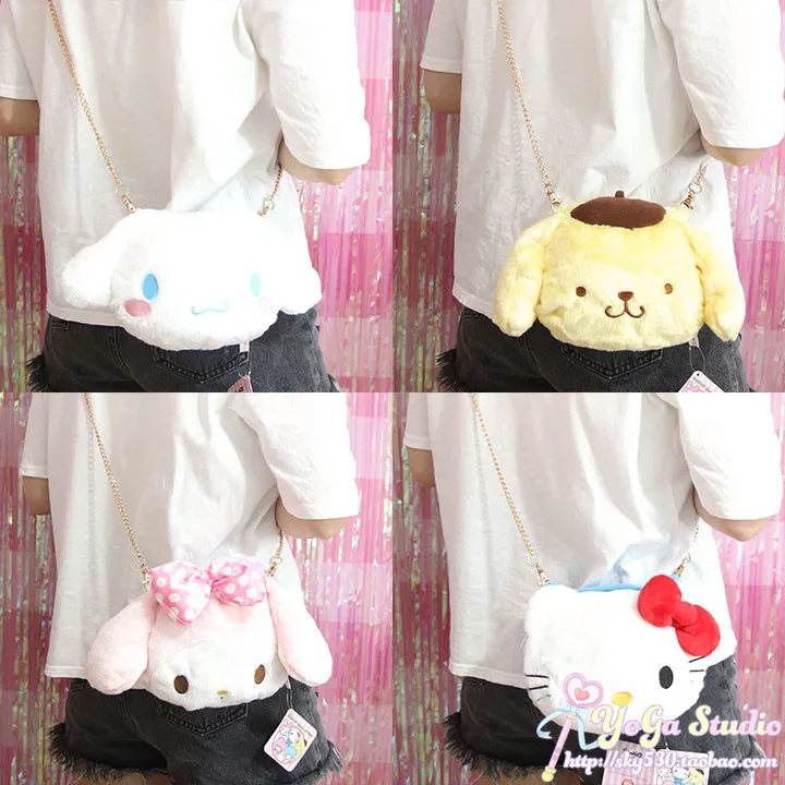 Мультяшная милая плюшевая сумка hello kitty My Melody Cinnamoroll для пудинга собаки, Детская сумка через плечо, сумка кошелек для девочек, подарки