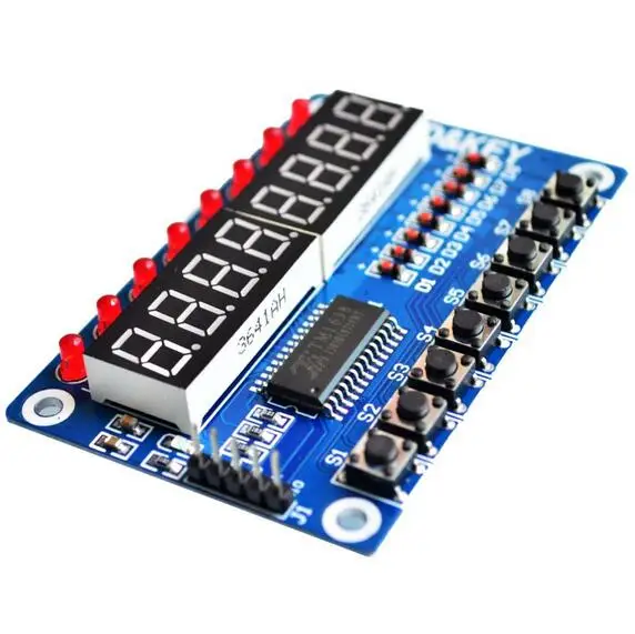 Ключ Дисплей светодиодной лампой для AVR 8 бит цифровой светодиодный трубчатая лампа 8-Bit TM1638 модуль