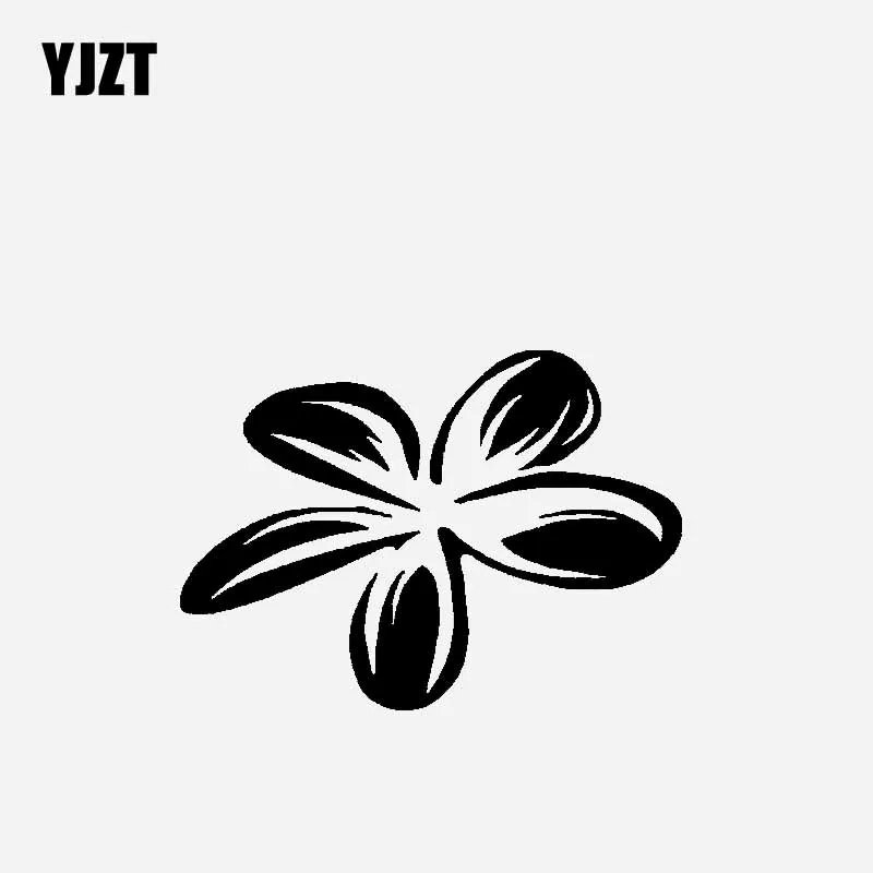 

YJZT 15.8CM*11.3CM Creative Design Car Sticker Vinyl Decal Hibiscus Hibiscus In The Sun Black/Silver C23-0387