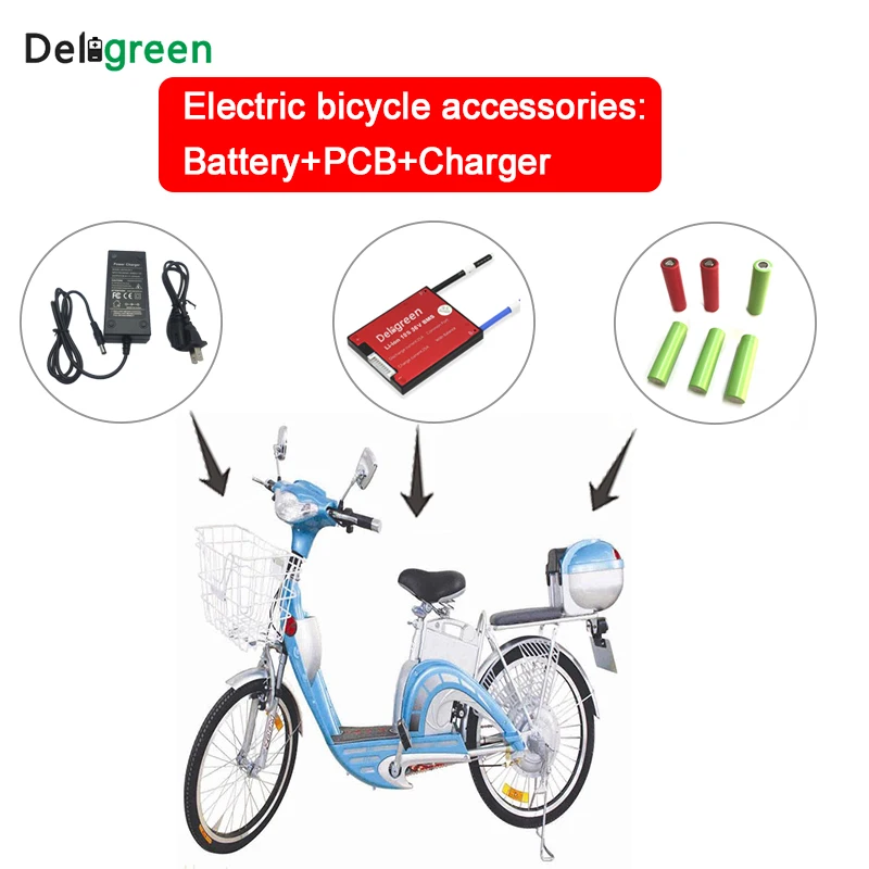 Deligreen 3,7 V BMS 10S 36V для литий-ионного аккумулятора 18650 15A 25A 35A 45A 60A bms для электровелосипеда с балансом