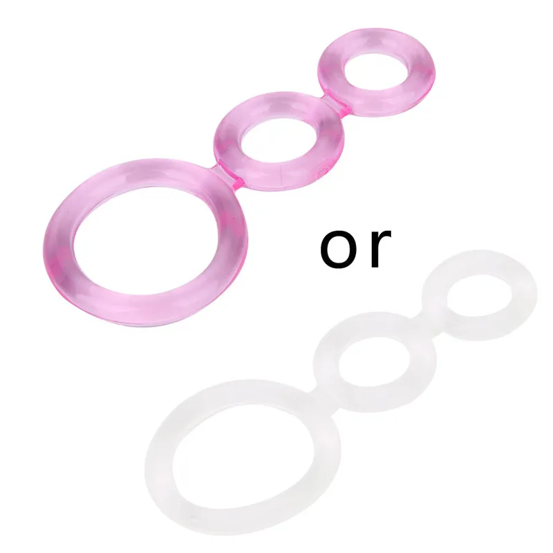 Тройная Временная задержка с мягкими бусинами набор кольца для пенис мужчин секс