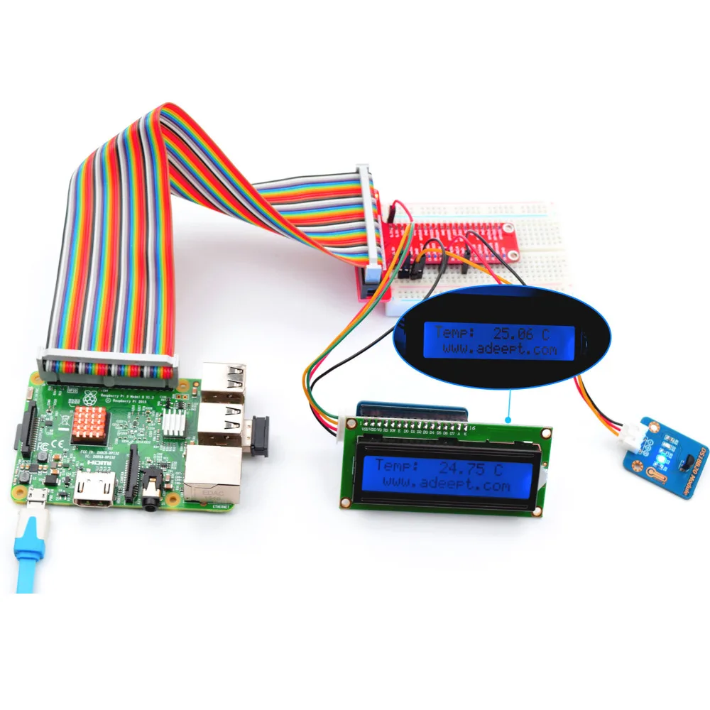 Комплект сенсорных модулей Adeept 24 В для Raspberry Pi 3 2 B/B + с обучающей программой| |