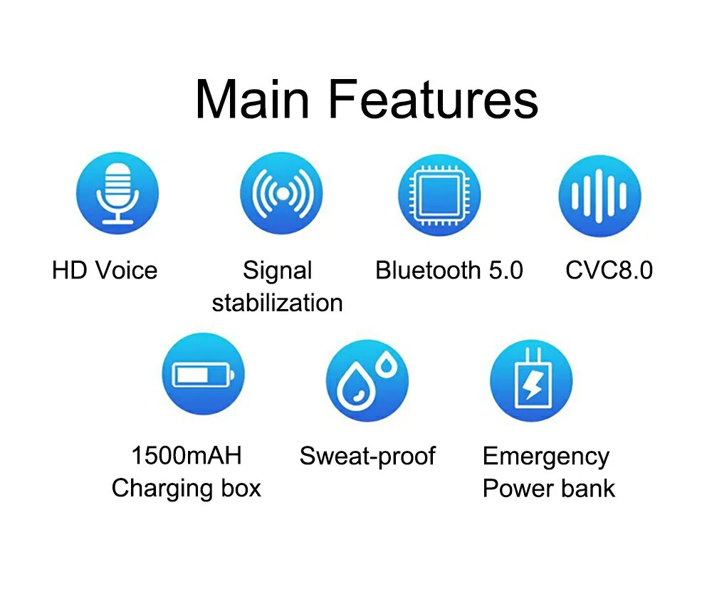 In Store Ubeamer TWS Bluetooth 5.0 Earphone Long Standby. Wireless Headset 1500mAH Battery Case for music/call HIFI earphone