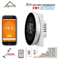 2 in 1 Aluminum alloy wall mount water boiler thermostat WIFI Temperature Controls for dry contac,Passive connection,radiator