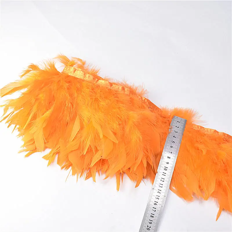 2 ярда натуральное окрашенное платье с бахромой из перьев индейки 10 15 см|Перо| |