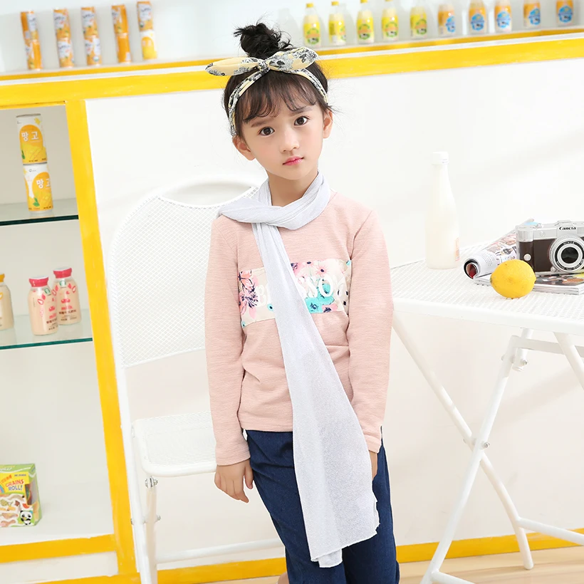 Детская одежда шарф женские зимние и осенние шарфы однотонный из вуали бренд