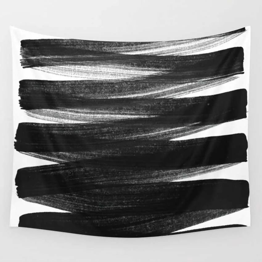 

CAMMITEVER Waves Geometric Sun Moutain Moon Floral Black Lines Psychedelic Trippy Tapestry Art Nature Home Decorations