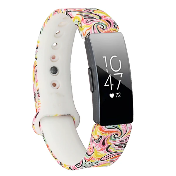 Paisley Силиконовый ремешок для Fitbit Inspire HR Flora, цветной смарт-ремешок для Fitbit Inspire/Inspire HR, аксессуары, маленький Ларг - Цвет: Paisley