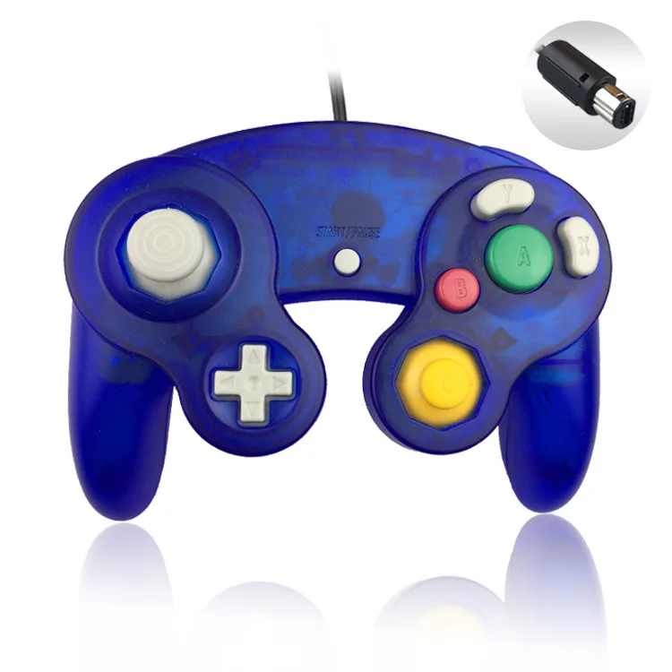 transparent Blue Проводной USB/GC контроллер для NGC Gamecube для nintendo Switch контроллер адаптер для NGC Геймпад контроллер ПК GC ручной джойстик - Цвет: transparent Blue