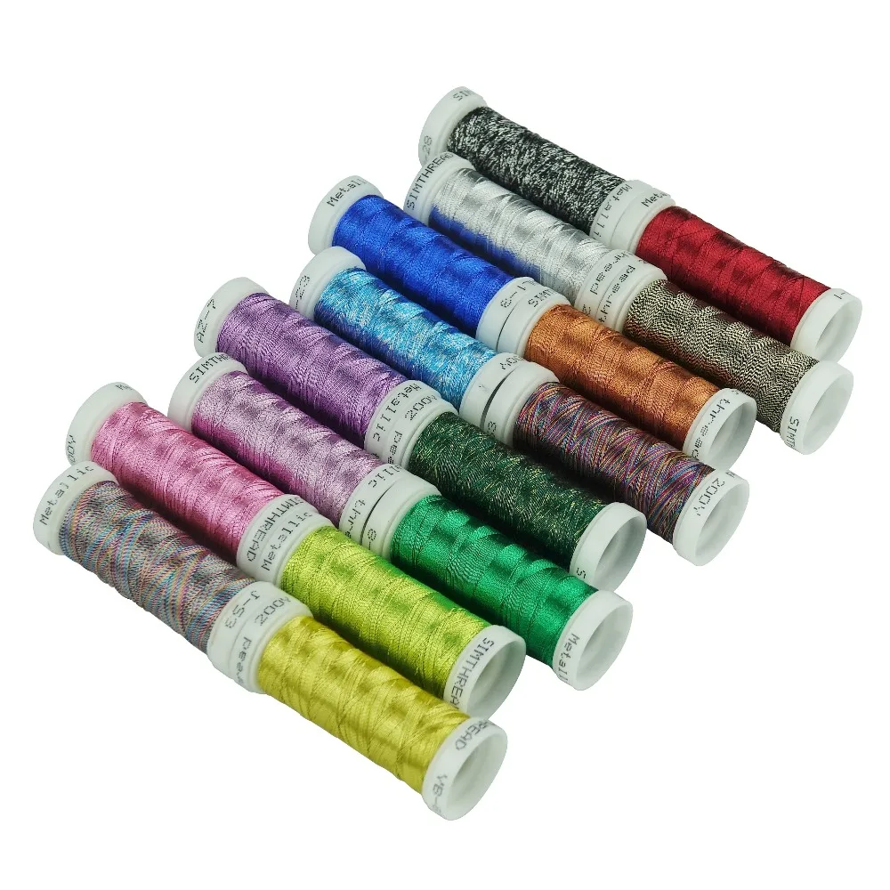 Металлик Вышивка машины Нитки с 16 Цвета яркий и не легко сломать|embroidery machine
