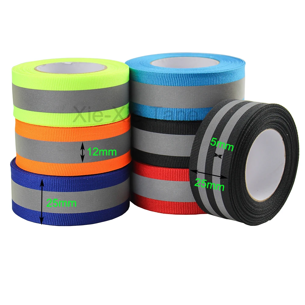 (3 meters/lot) Reflective Fabric Tape Highlight Webbing Ribbon 25mm*12mm(W) Sew On | Дом и сад