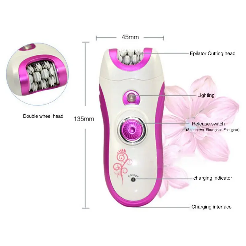 Kemei Lady 6 в 1 Многофункциональный Эпилятор инструмент для чистки лица