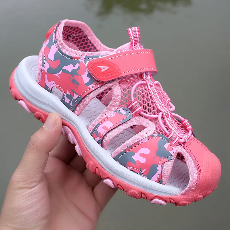 Летние детские пляжные сандалии для мальчика сетчатые девочек Спортивная