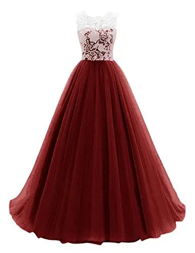 Бордовый Румяна Розовый Виноград Красный Длинные кружевные платья выпускного