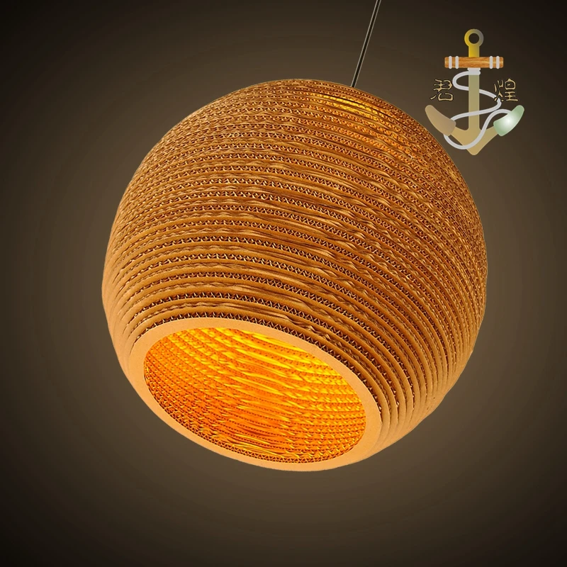 The story of a small town retro Bar Hotel honeycomb naked pupa Cafe кожи и картона подвесной светильник GY187|pendant