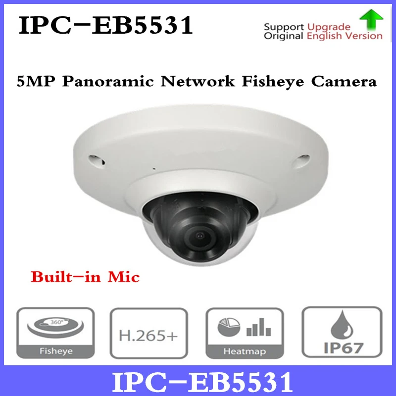 DH IPC EB5531 5MP панорамная сеть 1 4 мм рыбий глаз камера H.265/H.264 3DNR AWB AGC BLC IP67 PoE
