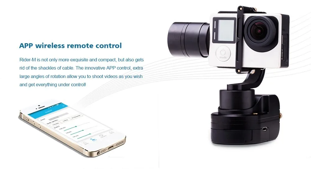 Fotopal Zhiyun Z1-Rider M WG переносная 3-осевая бескамерный Камера карданный стабилизатор для экшн-камеры Gopro с приложением Дистанционное Управление