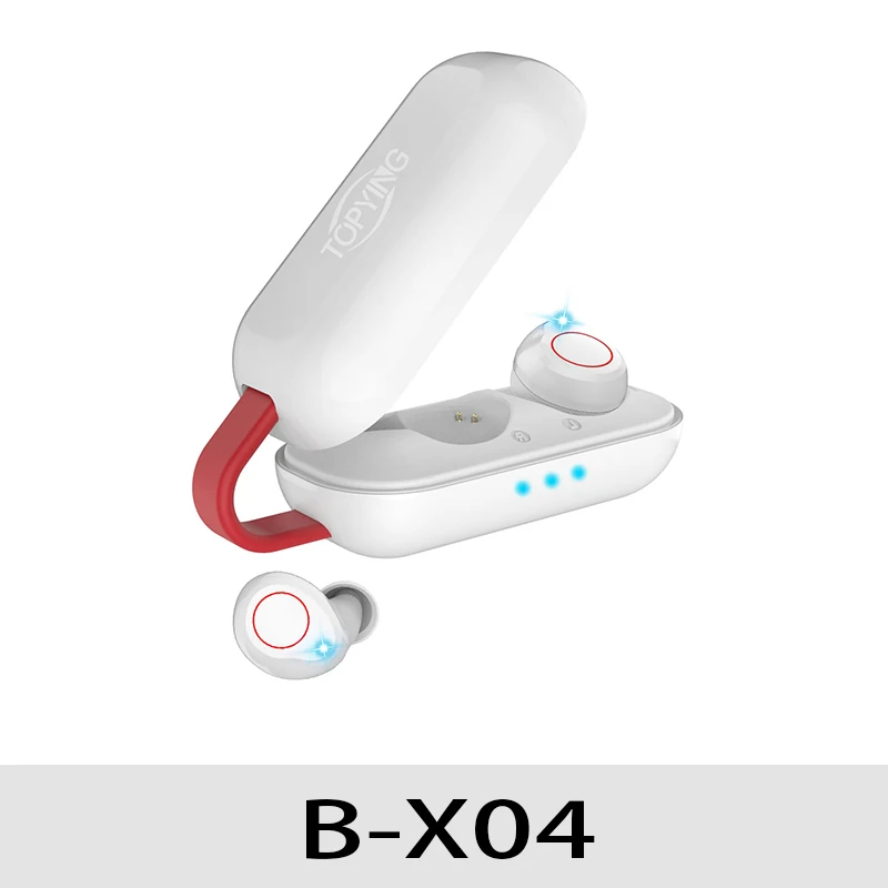 X04-White TWS V5.0 Bluetooth наушники спортивные беспроводные наушники гарнитура Bluetooth стерео двойная гарнитура для iPhone всех смартфонов - Цвет: X04-White