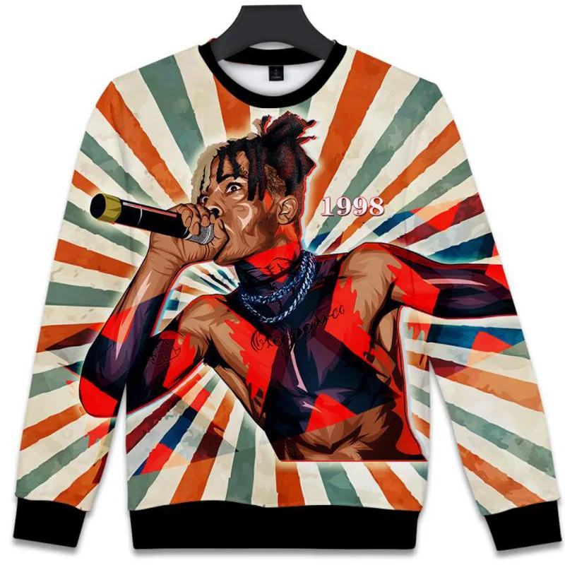 

rip xxxtentacion 2018 3D hoodies SAD look at me Harajuku Sweatshirt O-Neck Long Sleeve Rap Rapper Hip Hop Oversized Hoodie Men