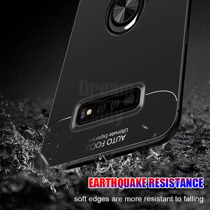 Роскошный противоударный металлический чехол с кольцом для Samsung Galaxy S8 S9 Plus S10 Lite