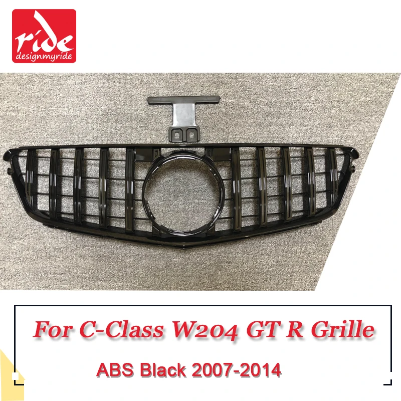 W204 передняя решетка гриль c класс C63 C180 C200 C250 C280 C300 C350 GTS стиль ABS черный без эмблемы