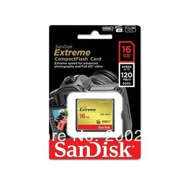 2014 новый оптовая продажа SanDisk экстрим CompactFlash карты памяти высокой скорости 800 X 120