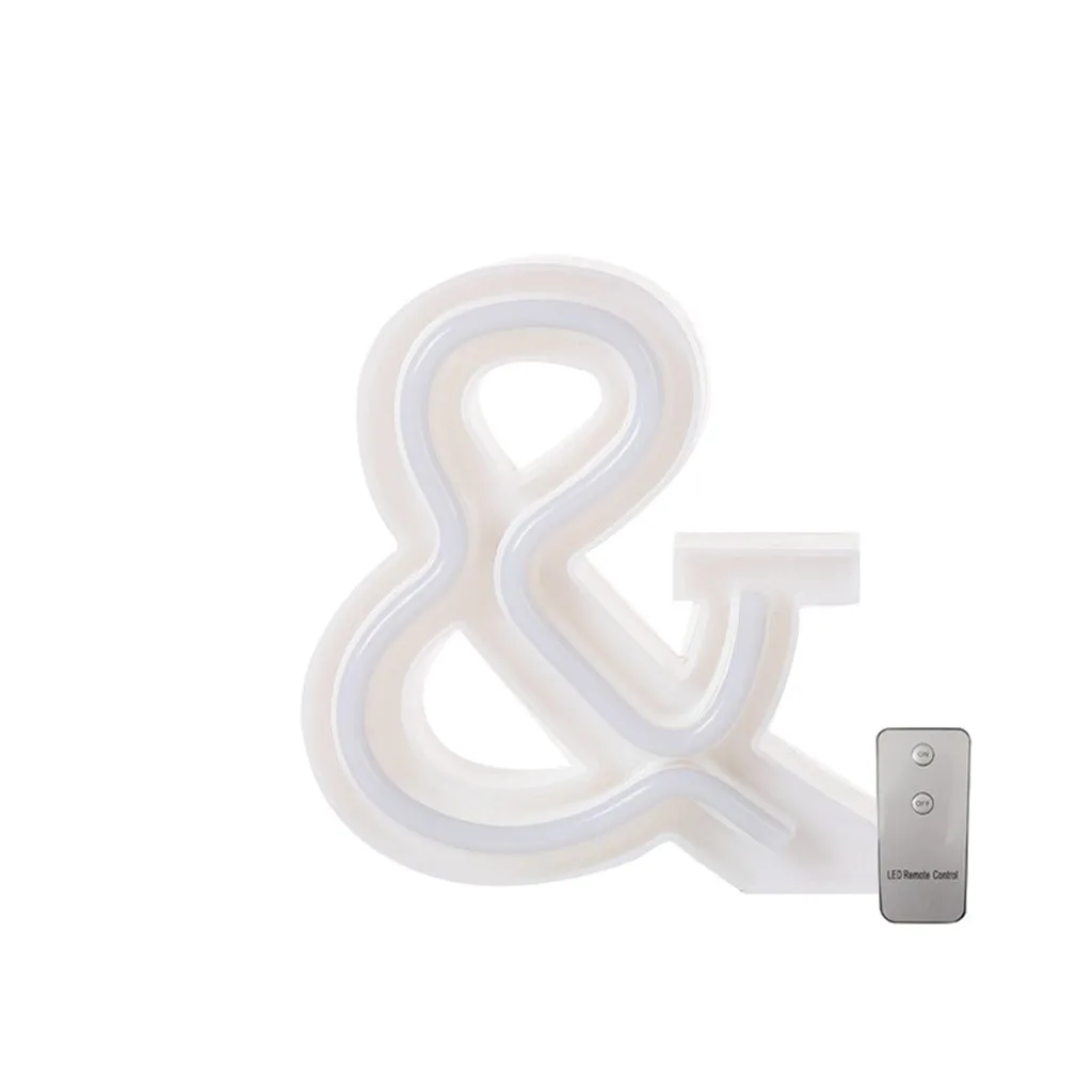 USB tira led Letter Lights Up White Plastic Letters lamparas de mesa para el dormitorio cocina accesorio стоящий