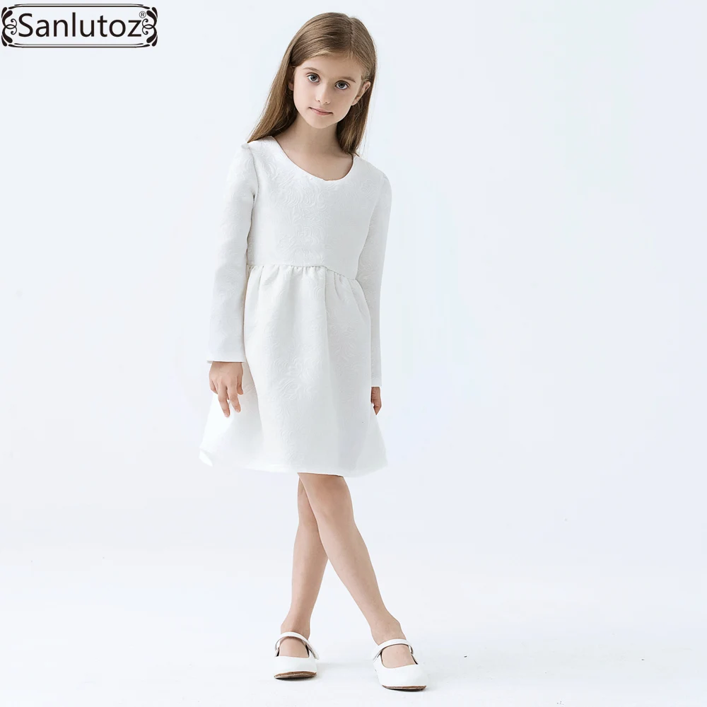 Girls Dress Winter Children Clothing Brand Kids Clothes White for Princess Holiday Party Wedding Baby Toddler | Детская одежда и
