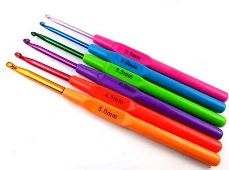 

Knitting Needles 2.5 - 5 6pieces/bag different size&multi-colour Plastic Crochet Hooks