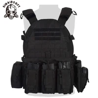 sinairsoft tactical vest airsoft outdoor hunting assault cs military army molle dump combat magazine pouch body vest ly1807