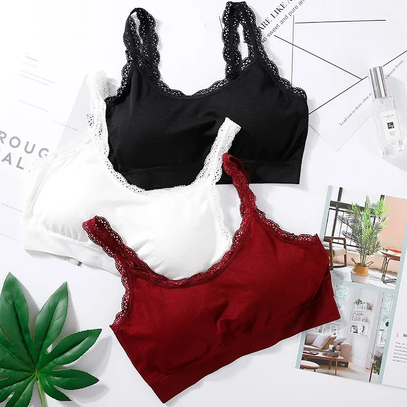 

2019 Women Lace Bra Breathable Seamless Tube Top Fitness Tank Tops Underwear