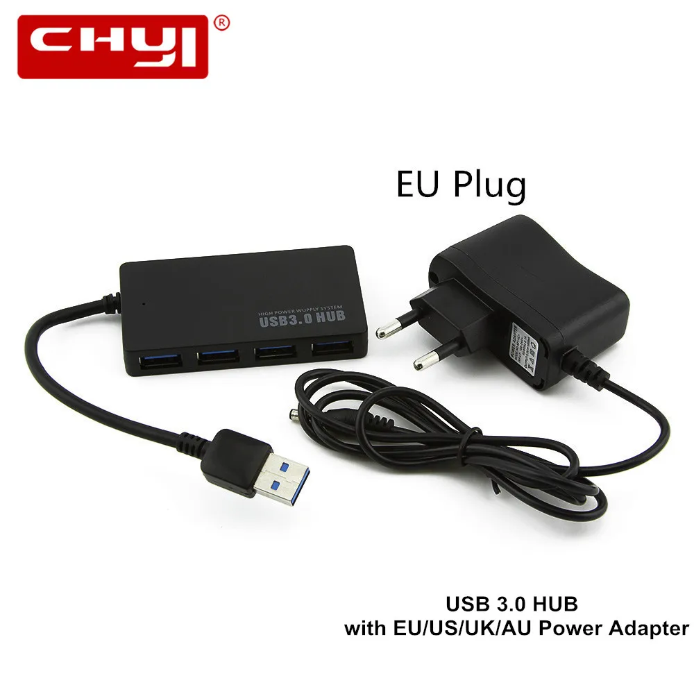 

Ультратонкий USB-разветвитель CHYI с 4 портами, Суперскоростной внешний адаптер питания для ПК, ноутбука, ПК, Европы, США, Великобритании