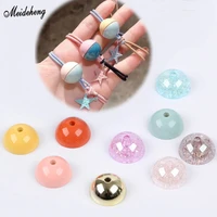 acrylic semi ball diy fashion jewelry making beads solid color explosion crackle figure self made hair rope accessory beads