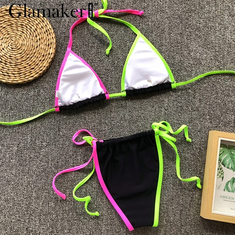 Glamaker, экстремальный, микро, на шнуровке, сексуальный, боди, женский, летний, пуш-ап, купальник, женский комбинезон хальтер, стринги, треугольник, Пляжное боди