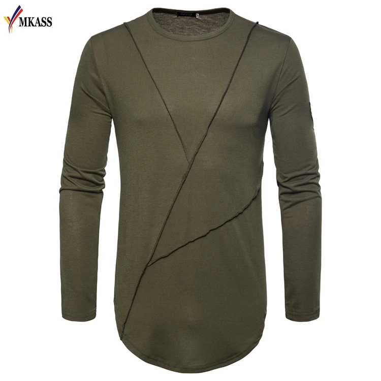 

2018 Fashion Spring Autumn Solid t-shirt Men T-shirt Slim Fit white t shirt O neck hip hop Pullover Male Black Tee Tops