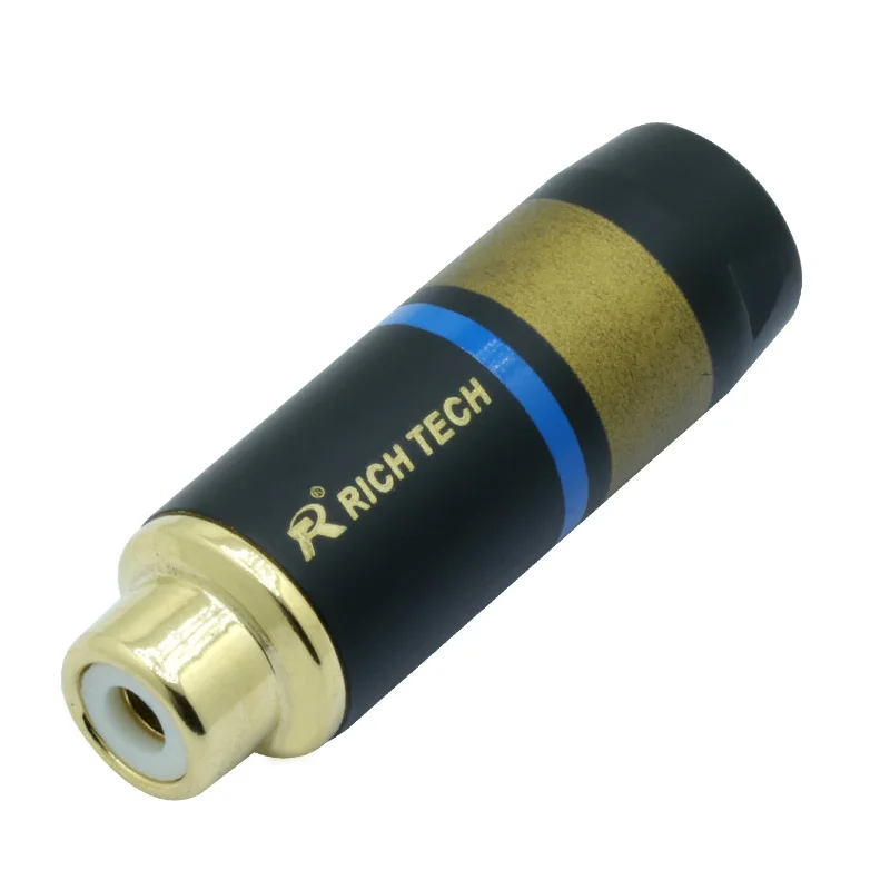2 шт./1 пара Роскошные RCA Jack медь гнездо позолоченные аудио адаптер синий и красный